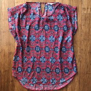 Pink Rose Boho Style Cap Sleeve Top